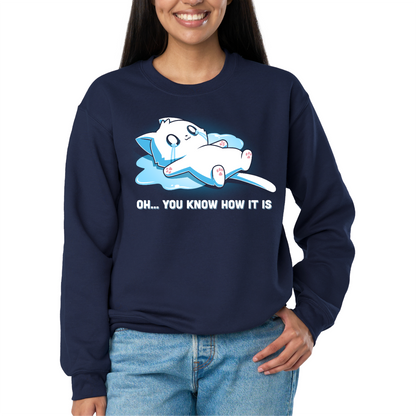 ApparelOh... You Know How It IsShop Oh... You Know How It Is, a funny cat graphic t-shirt featuring an overwhelmed crying kitty. A cute, relatable t-shirt for difficult days.