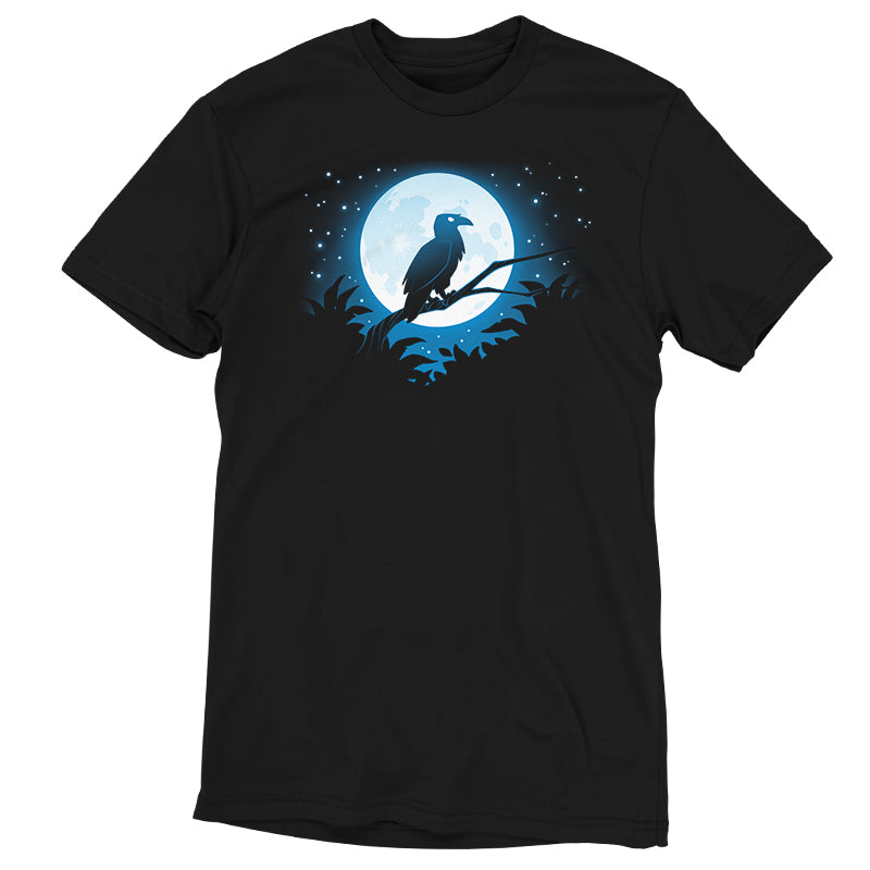 A Moonlit Raven on a TeeTurtle black t-shirt.