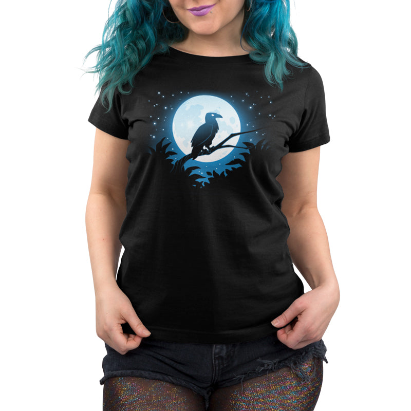 A TeeTurtle Moonlit Raven woman's tee featuring a raven.