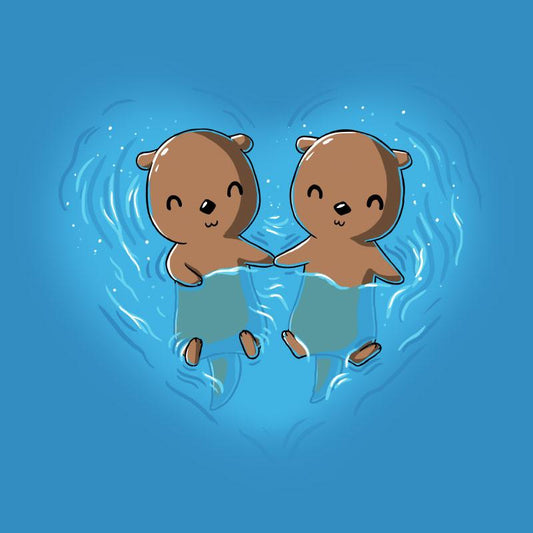Two polar bears swimming in a My Otter Half – TeeTurtle super soft, cobalt blue pool.