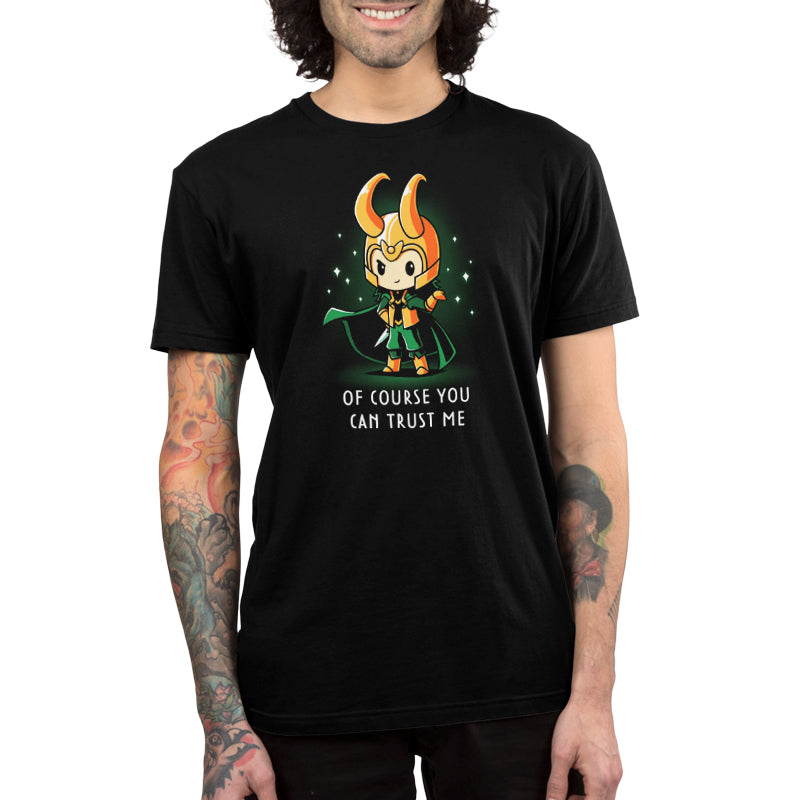 Officially licensed "Of Course You Can Trust Me (Loki)" T-shirt from Marvel's shop.