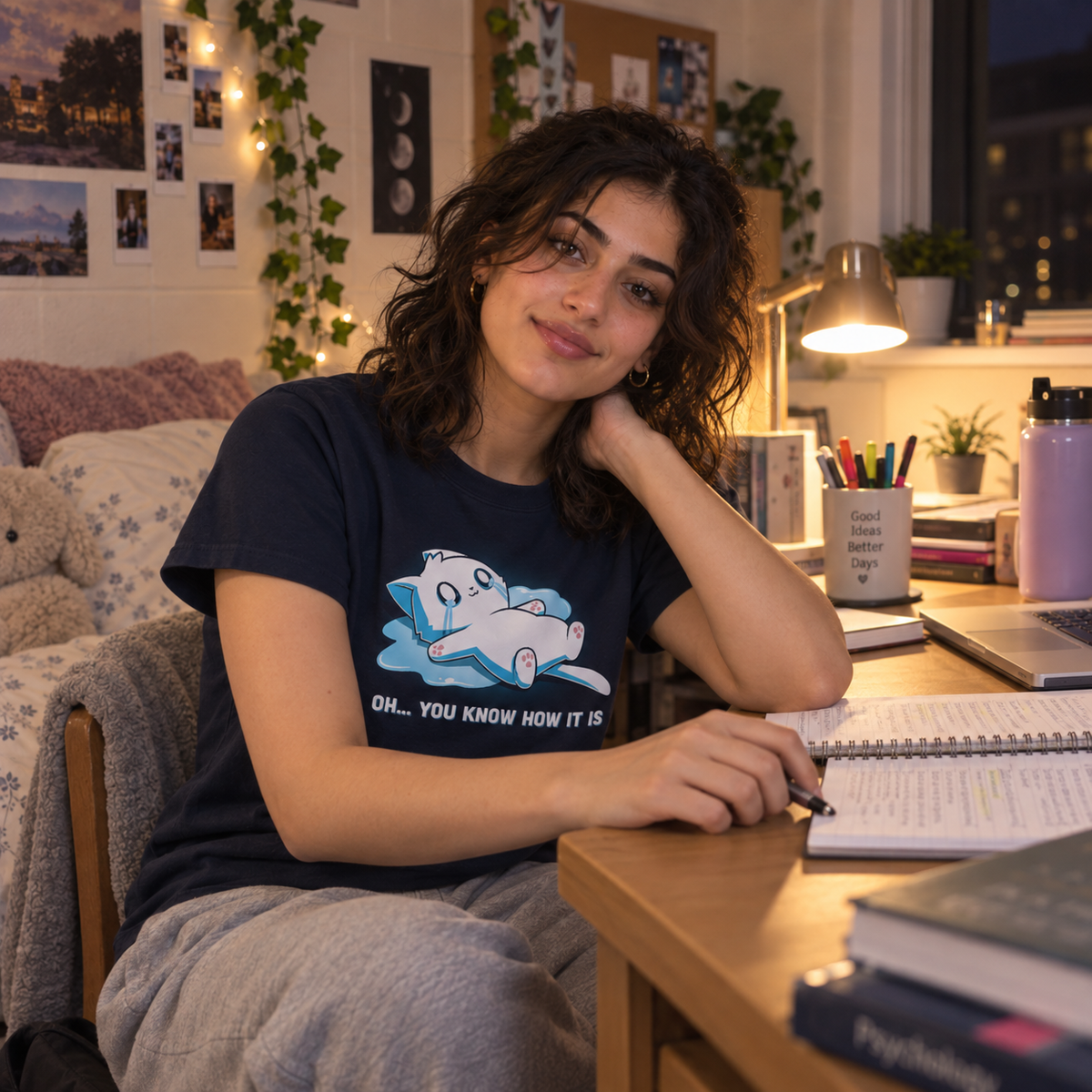 ApparelOh... You Know How It IsShop Oh... You Know How It Is, a funny cat graphic t-shirt featuring an overwhelmed crying kitty. A cute, relatable t-shirt for difficult days.