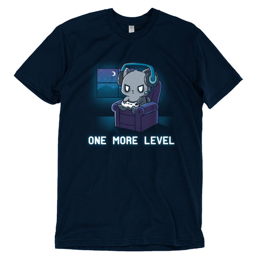 A navy blue gamer t-shirt with the phrase 