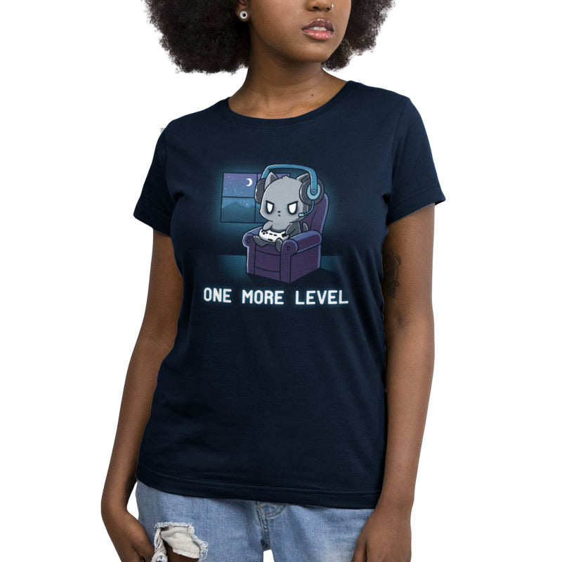 A comfortable One More Level women's gaming t-shirt by TeeTurtle.