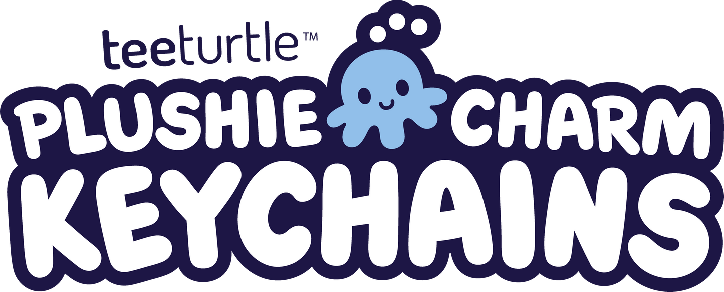 The logo for TeeTurtle's TeeTurtle Stego Plushie Charm Keychain, featuring a stego plushie.