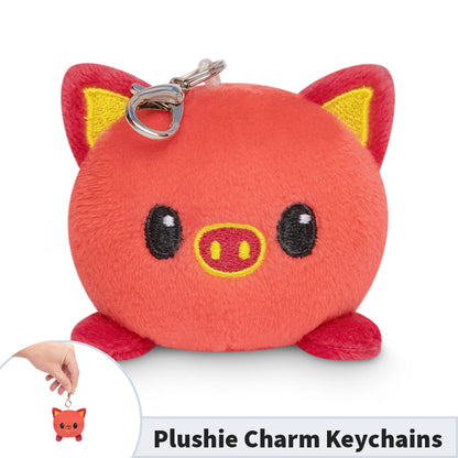 TeeTurtle Lunar New Year Pig Plushie Charm Keychain - portable and adorable.