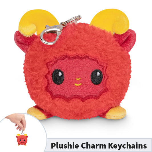 A TeeTurtle Lunar New Year Ram Plushie Charm Keychain with a horn on it, perfect for your TeeTurtle Lunar New Year collection.
