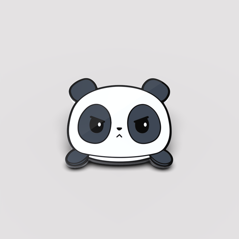 A cute Angry Panda Pin by TeeTurtle.