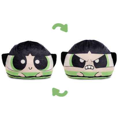 Buttercup 4-inch reversible plush with short black hair, green outfit, and a calm smiling expression.