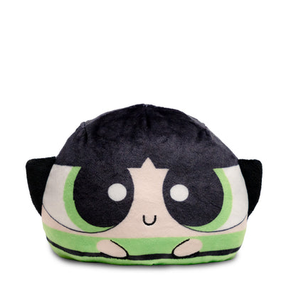Buttercup 4-inch reversible plush with short black hair, green outfit, and a calm smiling expression.