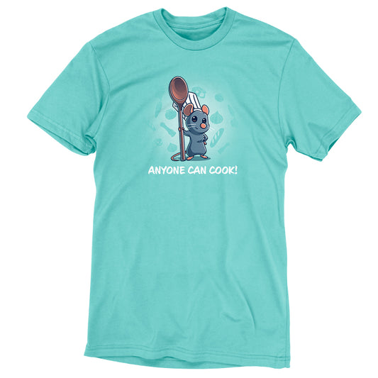 An officially licensed Disney teal t-shirt inspired by Remy from Ratatouille named 