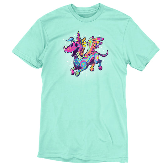 A men's Pixar Coco Dante the Alebrije t-shirt featuring a colorful dragon.