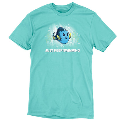 Officially licensed Disney/Pixar "Just Keep Swimming" t-shirt.