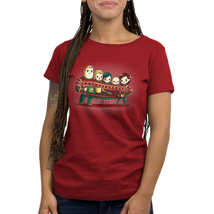 A licensed Pixar women's t-shirt featuring The Incredibles Family Holiday Sweater.