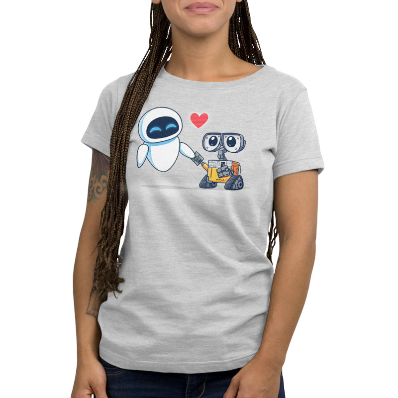 A Disney Super Soft Ringspun Cotton women's t-shirt with an image of Wall-E and Eeyore.