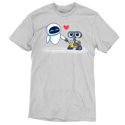Officially licensed Wall-E and Eve T-shirt from Disney.