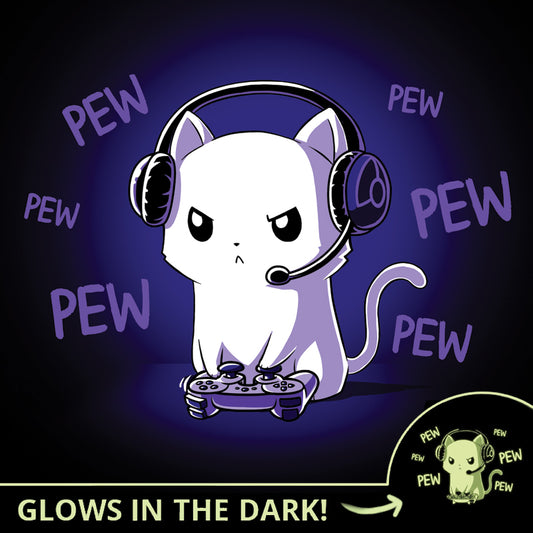 TeeTurtle's Pew Pew Kitty (Glow) t-shirt.