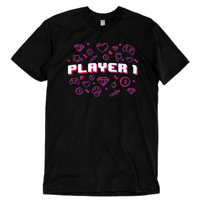 A black TeeTurtle Player 1 t-shirt for those who journey alone.