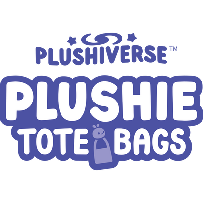 TeeTurtle's Plushiverse Holly Jolly Deer plushie tote bags featuring velcro storage pouches.