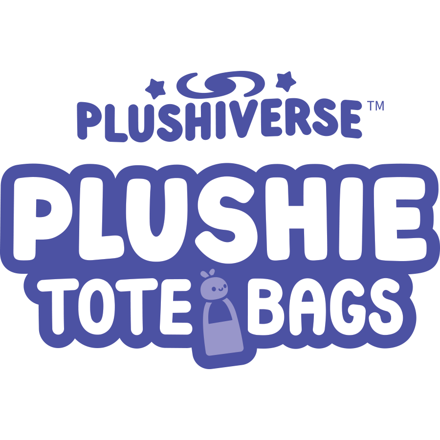 TeeTurtle's Plushiverse Holly Jolly Deer plushie tote bags featuring velcro storage pouches.
