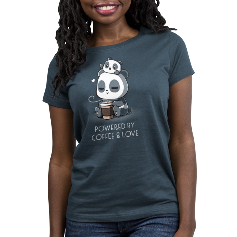 A Powered by Coffee & Love women's t-shirt from TeeTurtle.
