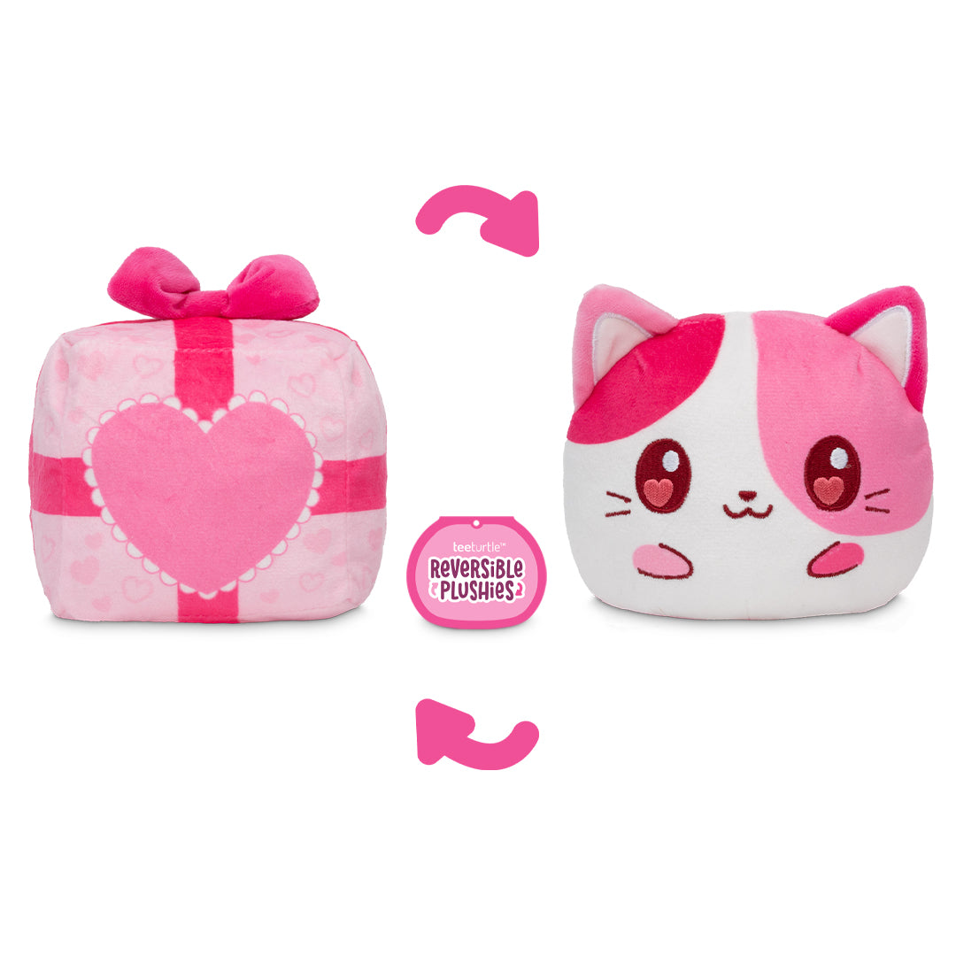 Valentine Present Cat 4" Reversible Plushie