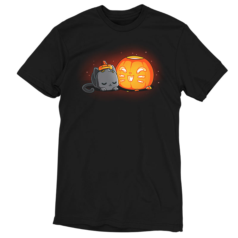 A black Pumpkin Carver T-shirt with a TeeTurtle logo on it.