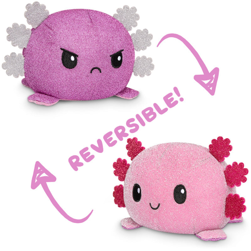 A TeeTurtle Reversible Axolotl Plushie (Purple Sparkle + Pink Sparkle) by TeeTurtle.