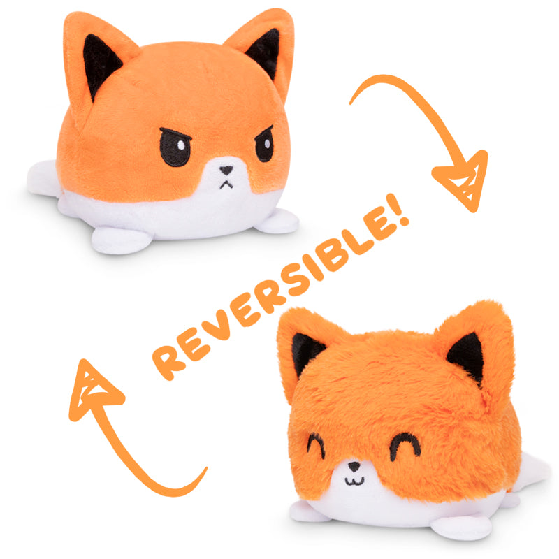 TeeTurtle offers a unique TeeTurtle Reversible Fox Plushie (Fuzzy Orange) that features two orange foxes. These mood plushies are adorable and can be easily flipped to reveal a different expression.