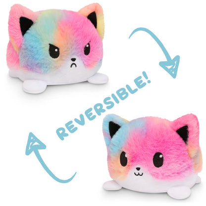 Two TeeTurtle Reversible Fox Plushies (Fuzzy Tie-Dye) featuring a fox design.