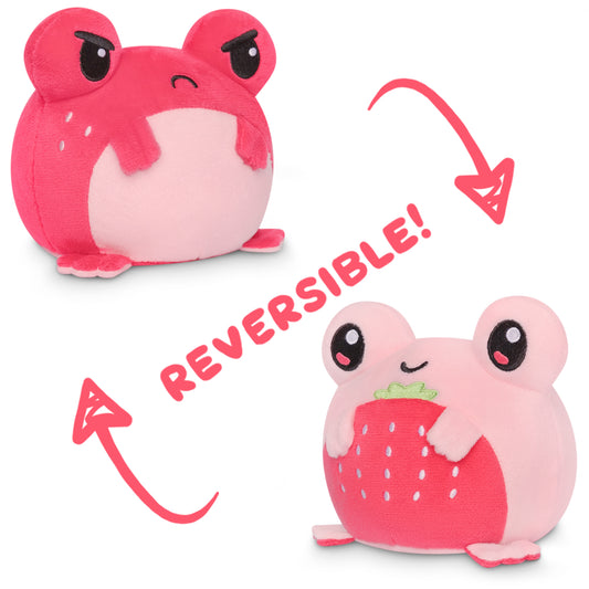 These adorable TeeTurtle Reversible Frog Plushies (Strawberry) from TeeTurtle feature two pink frogs that are completely reversible.