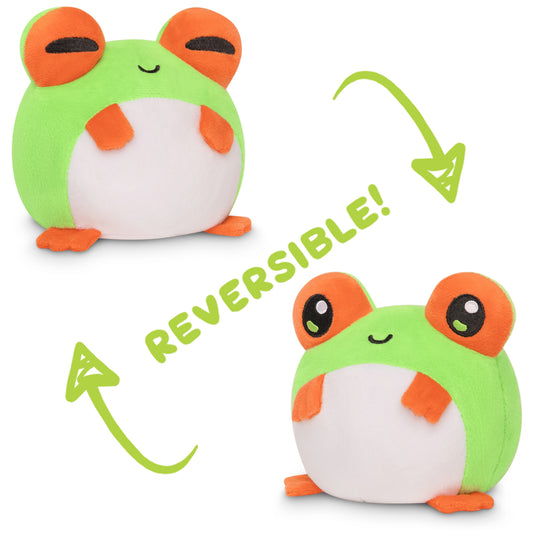 Two TeeTurtle Reversible Frog Plushies (Tree Frog) featuring the TeeTurtle brand.
