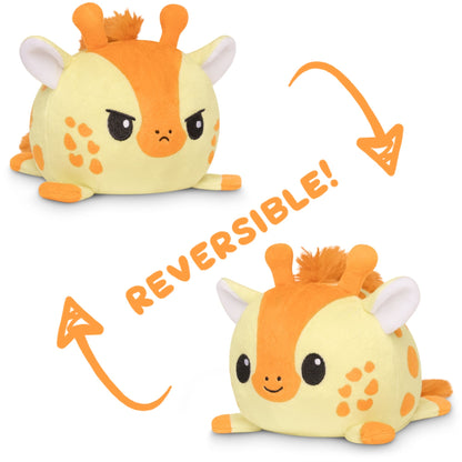 Two TeeTurtle Reversible Giraffe Plushies, perfect for TeeTurtle fans and lovers of mood plushies.