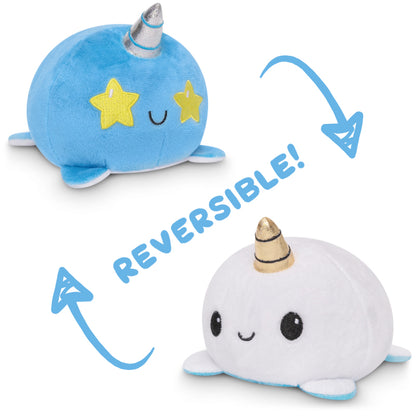 These TeeTurtle Reversible Narwhal Plushies (Blue + White) are absolutely adorable! They are perfect for cuddling and displaying your mood.