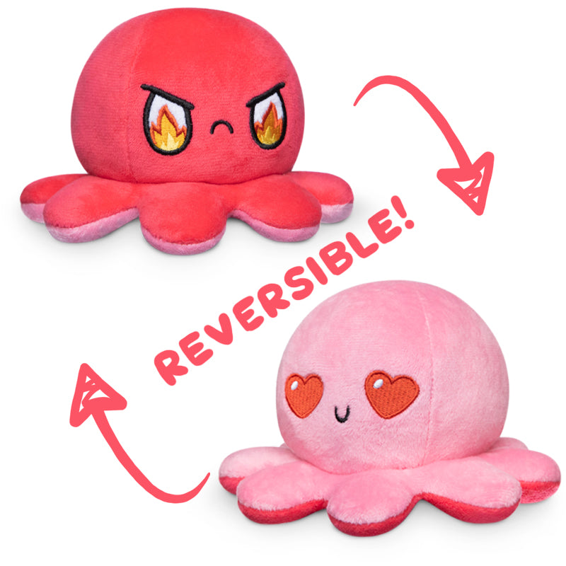 TeeTurtle Reversible Octopus Plushie (Red + Pink) from TeeTurtle.
