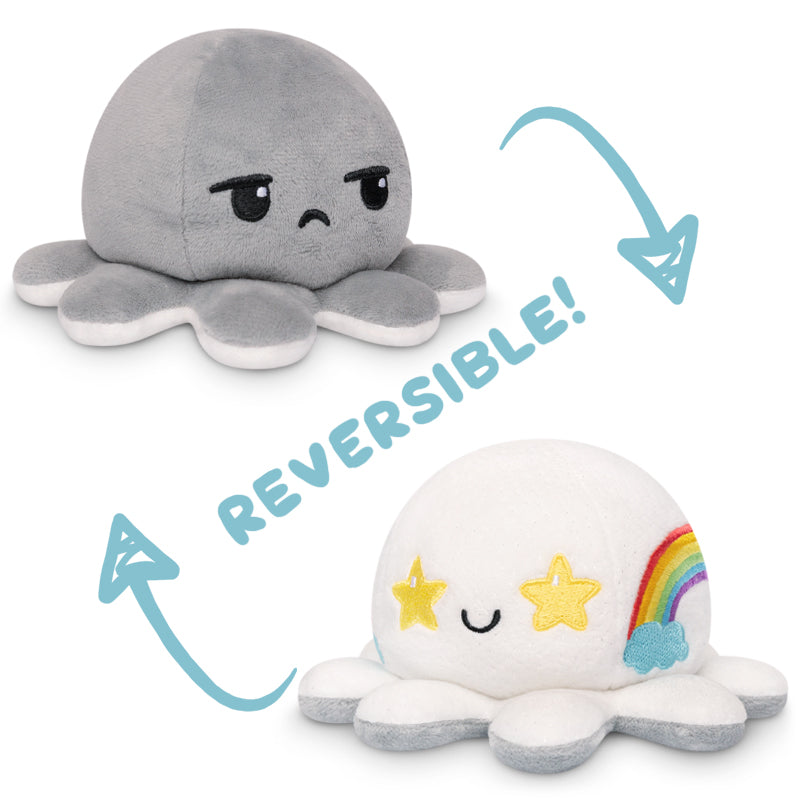 Get your hands on the trendiest TeeTurtle Reversible Octopus Plushies (Gray + White Sparkle) featured in TikTok videos.