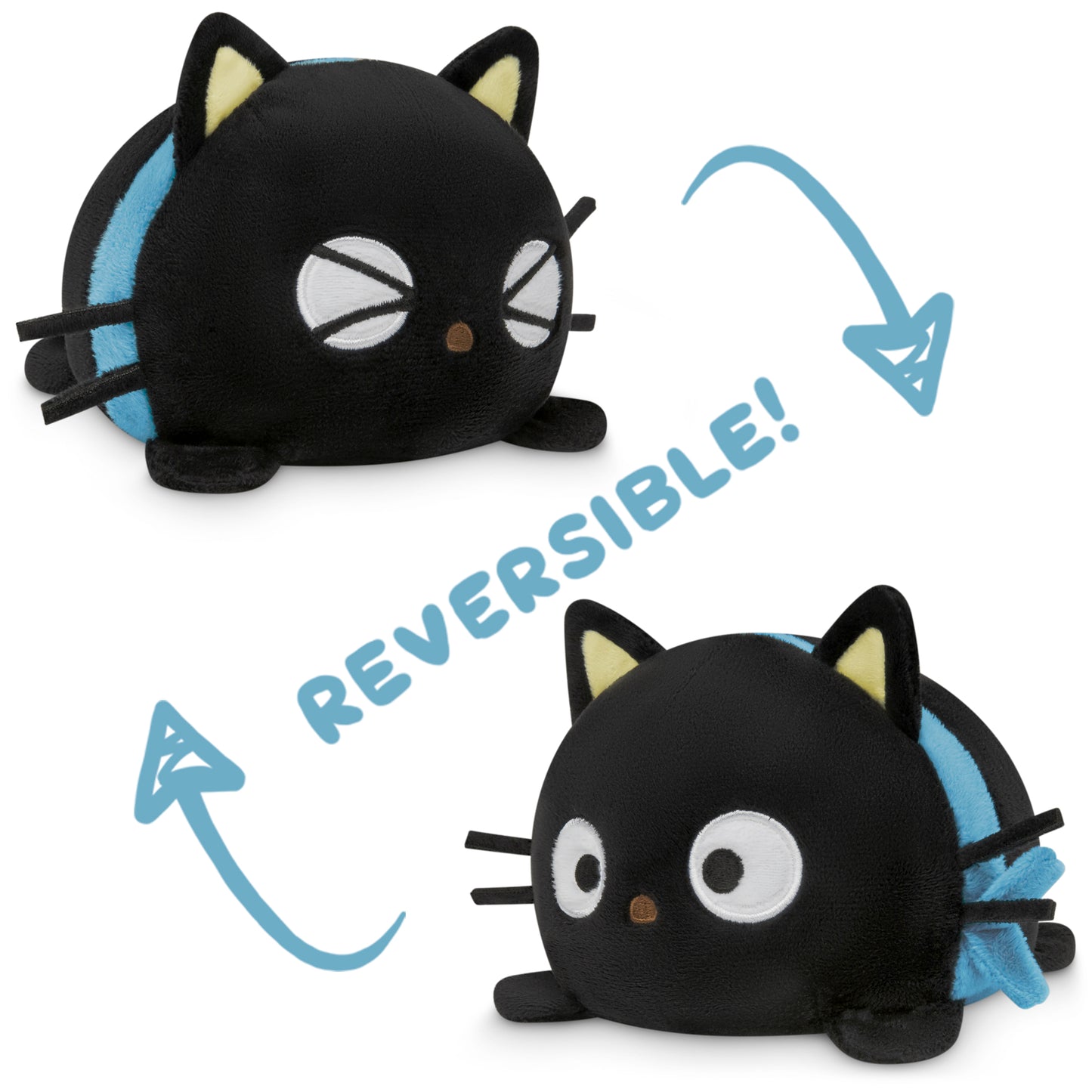 Two TeeTurtle Reversible Chococat Plushies by Sanrio, with the words reversible.