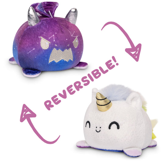 Two TeeTurtle Reversible Dragon & Unicorn Plushies - a unicorn and a dragon.