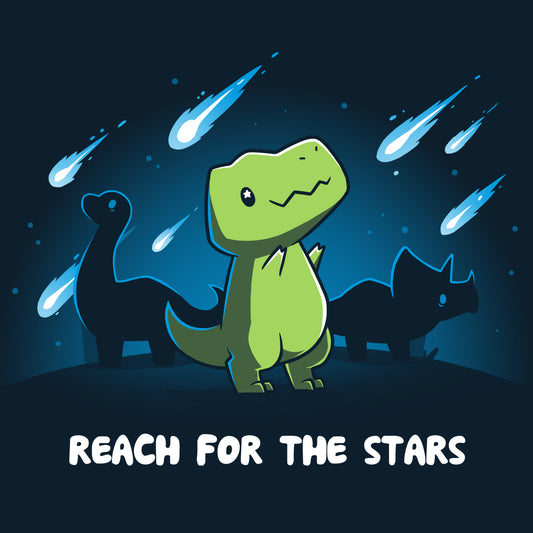 Navy Blue Reach for the Stars T-Shirt by TeeTurtle featuring the Reach For The Stars (T-Rex) design.