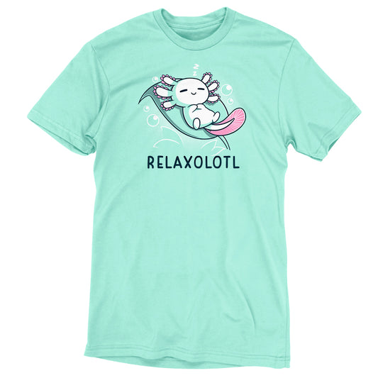 A TeeTurtle Relaxolotl t-shirt featuring a Chill Blue design.