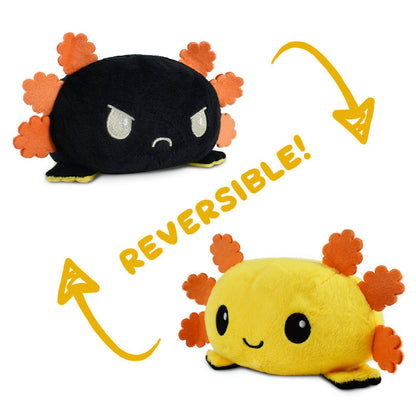 A TeeTurtle Reversible Axolotl Plushie (Black + Yellow) by TeeTurtle.