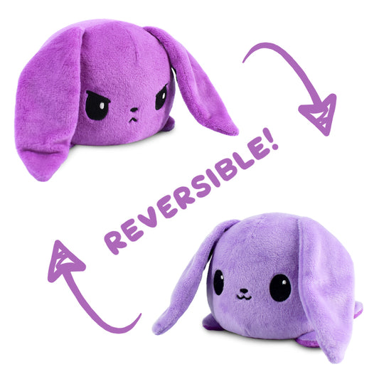 A TeeTurtle Reversible Bunny Plushie (Purple + Light Purple) from TeeTurtle, featuring reversible design.