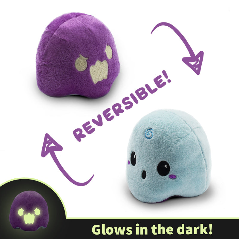 TeeTurtle brings you a unique and magical experience with their TeeTurtle Reversible Ghost Plushie (Purple Glow + Blue). This adorable mood plushie is perfect for cozy nights spent cuddling, featuring reversible design.