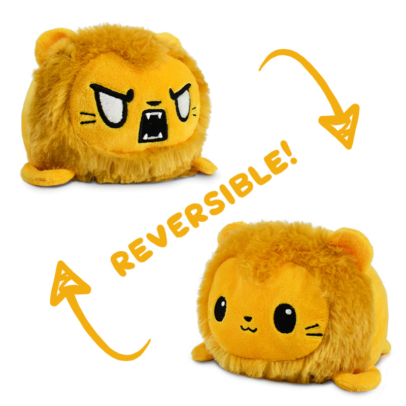 Introducing the incredibly adorable TeeTurtle Reversible Lion Plushie (Brown)! This unique mood plushie allows you to change its expression simply by flipping it over. With its reversible feature, this TeeTurtle lion plush