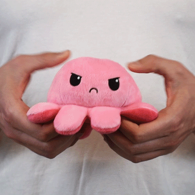 Teeturtle Rage Quit TeeTurtle Reversible Octopus Plushie (Pink RAGE)