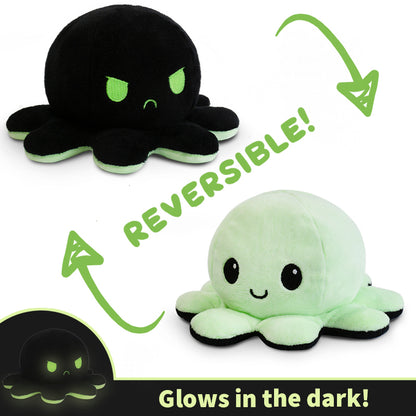 TeeTurtle Reversible Octopus Plushie (Black + Green Glow) glows in the dark TikTok trend.