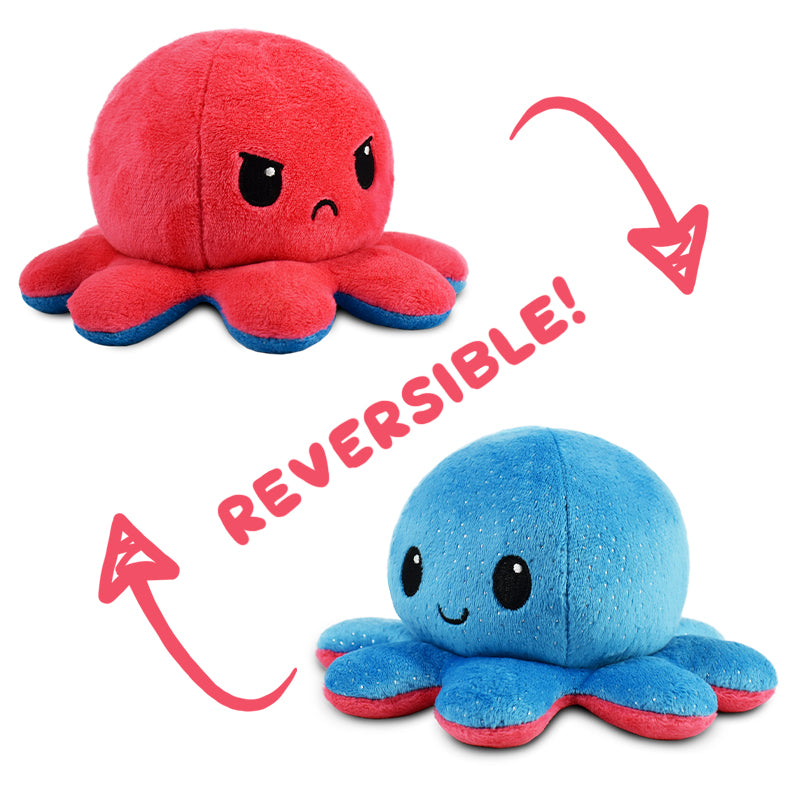 Reversible Octopus Plushie (Red + Blue)