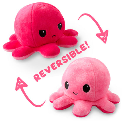 Two TeeTurtle Reversible Octopus Plushies (Pink + Light Pink) that are TikTok-worthy.