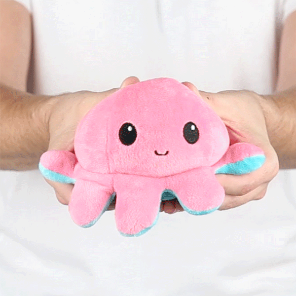 TeeTurtle Reversible Octopus Plushie (Aqua Pink)