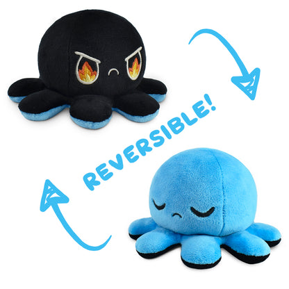 Two TeeTurtle Reversible Octopus Plushies (Black + Blue), as seen on TikTok.